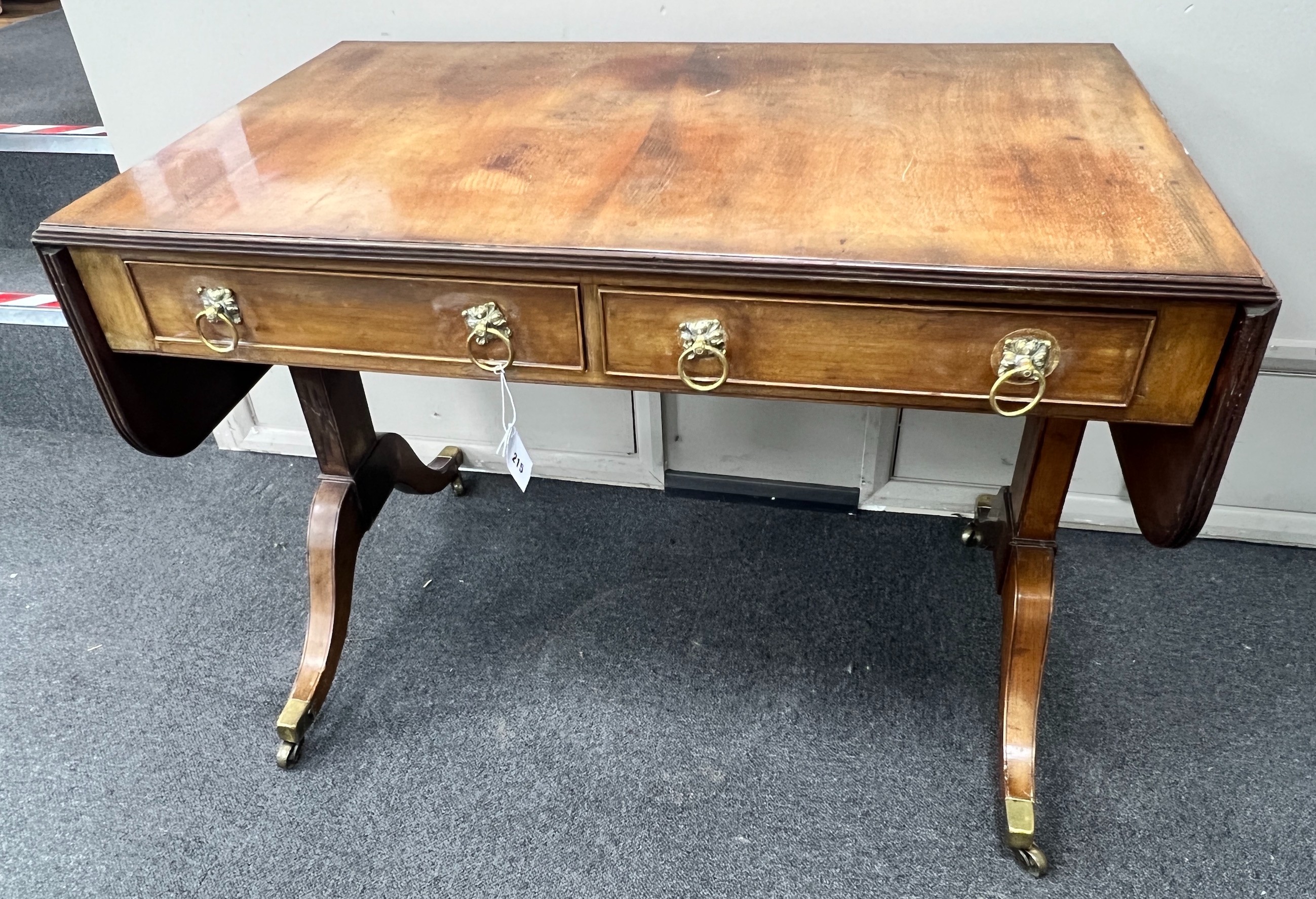 A Regency style mahogany sofa table, width 99cm, depth 61cm, height 73cm